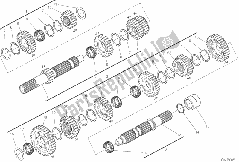 Todas las partes para Caja De Cambios de Ducati Diavel 1260 S Brasil 2019